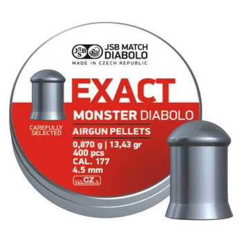 Пули для пневматики JSB Diabolo Exact Monster (4,52мм, 0,87г, 400 шт)