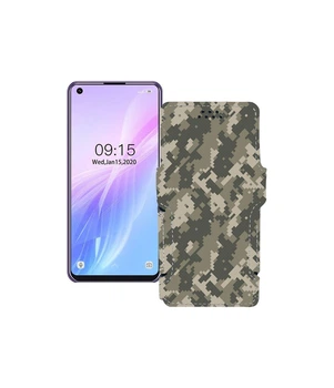 Чохол-книжка з екошкіри для телефону Oukitel C18 Pro Хакі-зелений