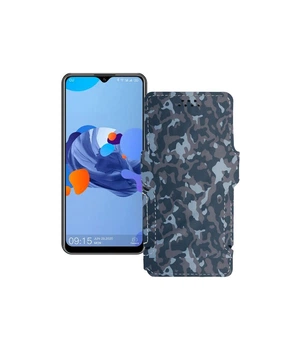 Чохол-книжка з екошкіри для телефону Oukitel C19 Хаки-синій