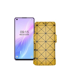 Чохол-книжка з екошкіри для телефону Oukitel C18 Pro Золотий ромб
