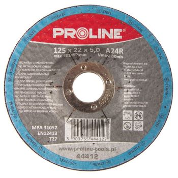 Круг шліфувальний по металу 230 х 6 х 22мм (вигнутий профіль) PROLINE