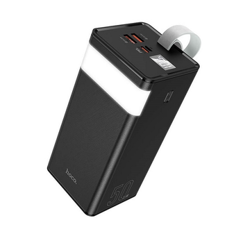 Универсальная мобильная батарея для планшета HOCO Powermaster J86A Power Bank 50000 mAh умб для телефона повербанк с быстрой зарядкой и фонариком Черный