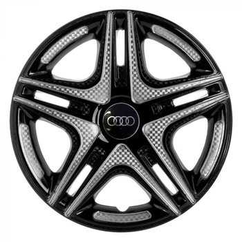Автомобільні ковпаки STAR Дакар Super Black R15 4 шт. (з логотипом Audi)
