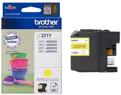 Tusz Brother LC221Y Yellow (4977766747349)