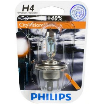 Лампа Philips H4 CityVision Moto 12V 60/55W P43t-38 (12342CTVBW) (627619)