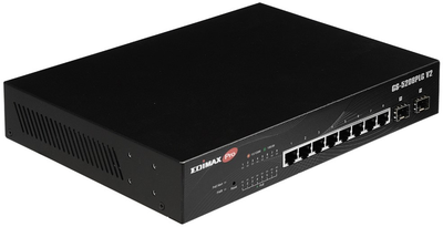 Комутатор Edimax 10-Port Gigabit Long Range PoE+ Black (GS-5208PLG V2)