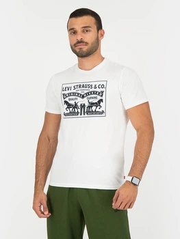 Футболка бавовняна довга чоловіча Levi's 716991758 M Біла (1159819541)