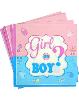 Салфетки Праздничные На Гендер Пати Girl or Boy 20шт Розовый Голубой