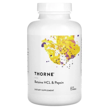 Бетаїн HCL соляна кислота та пепсин Thorne Research (Betaine HCL Hydrochloric Acid Pepsin) 225 капсул