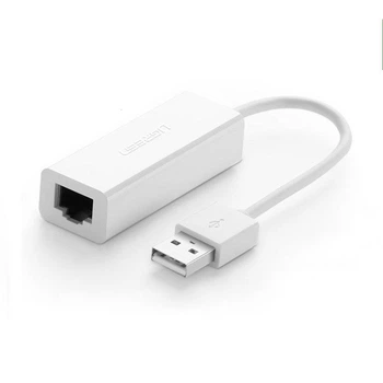Сетевой адаптер Ugreen CR110 USB 2.0 10 100 Network RJ-45 Ethernet Card Adapter 10 см White