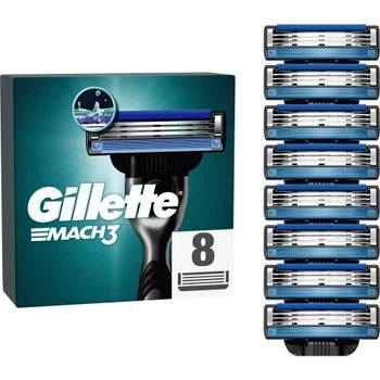 Сменные картриджи для бритья (лезвия кассеты) мужские Gillette Mach 3 кассеты 8 шт