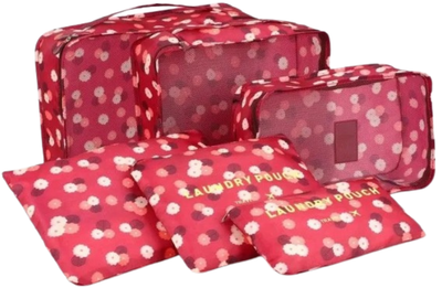 Набір органайзерів дорожніх Stenson 39 х 30 х 11 см 6 шт Рожевий (J01418 pink)