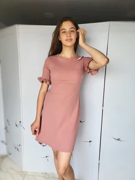 Летнее мини-платье пыльная роза Boohoo 9330 M (44)