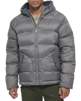 Куртка-пуховик зимова Dockers by Levi's Midweight Quilted Hooded Puffer Jacket Color: Gray Размер: L