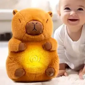 Інтерактивна дихаюча Капібара Snuggle Pulse CapyBuddy 30 см м'яка плюшева іграшка, коричнева