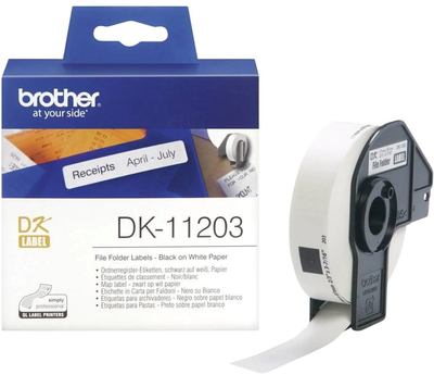 Стрічка для етикеток Brother DK11203 17 x 87 мм 300 шт White (4977766628150)