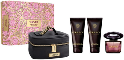 Zestaw dla kobiet Versace Crystal Noir Woda perfumowana 90 ml + Balsam do ciała 100 ml + Żel pod prysznic 100 ml + Kosmetyczka (8011003893317)