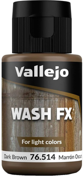 Farba Vallejo Wash FX 76.514 35 ml Dark Brown (8429551765145)