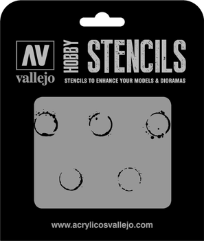 Трафарет Vallejo ST-AFV002 Stencils Drum Oil Markings 1:35 (8429551986380)