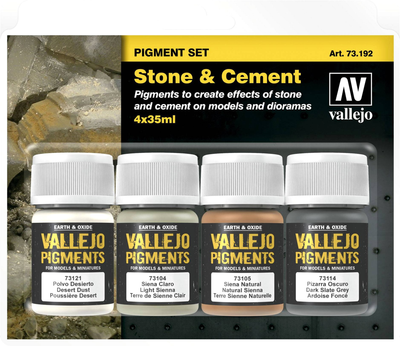 Zestaw pigmentów Vallejo Stone & Cement 73.192 4 szt x 35 ml (8429551731928)