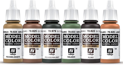 Zestaw farb akrylowych Vallejo Model Color 70.207 WWII German Waffen SS 6 szt x 18 ml (8429551702072)