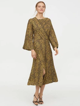 Сукня міді осіння жіноча H&M 0738401 38 Жовта (KAY2000001294420_LD2000001294420)