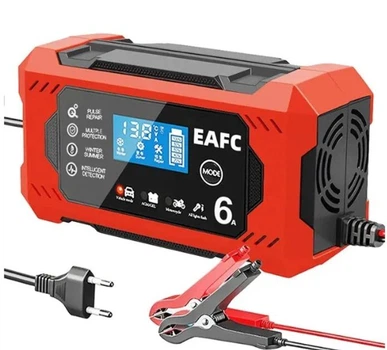 Зарядное устройство для автомобильного аккумулятора EAFC H-6CS 12V 6A для гелевых, свинцово-кислотных и необслуживаемых аккумуляторов