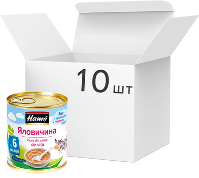 Упаковка м'ясного пюре Hame Яловичина з 6 місяців 100 г х 10 шт (8595139726140)