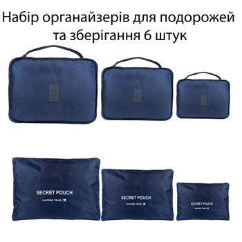 Набор дорожных органайзеров LoveYouHome 6 шт Синий (lyh61028)