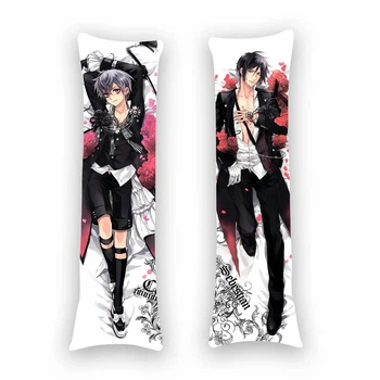 Подушка дакимакура Темный Дворецкий Black Butler Себастьян и Сиэль 150х50 см (D1200)