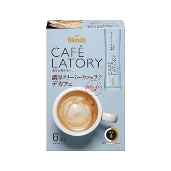 AGF BLENDY Cafe Latte de Cafe кремовое латте без кофеина, 6 стиков