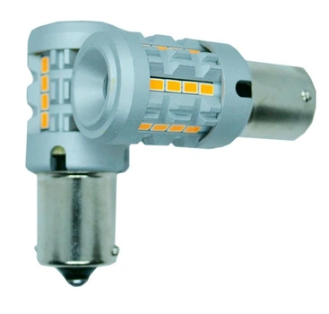LED лампа 7KG26 STELLAR BAU15S, 1156 150° CAN BUS + Резистор Amber (желтый) светодиодная в повороты (комплект - 2 шт.)