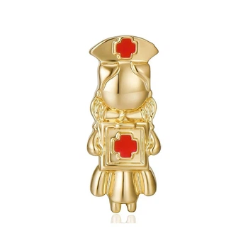 Значок (пин) BROCHE брошь бижутерия Медицина Медсестра золотистый BRGV114480