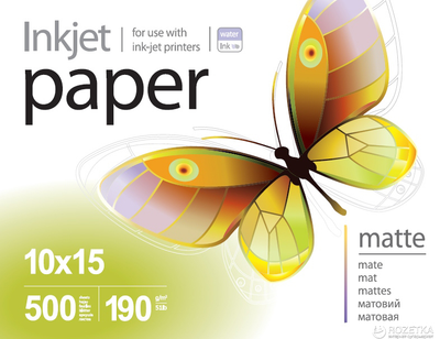 Фотопапір PrintPro матовий 190г/м 10x15 500 л PM190-500 (PME1905004R)