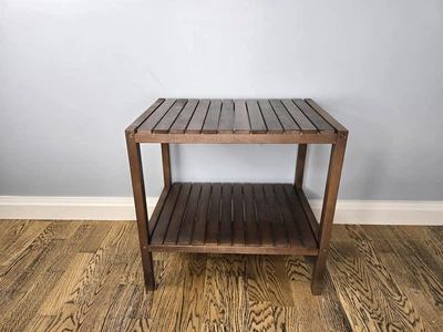 Стелаж (этажерка) 500х520х360 мм WoodDecor из натурального дерева 2 полочки Коричневый