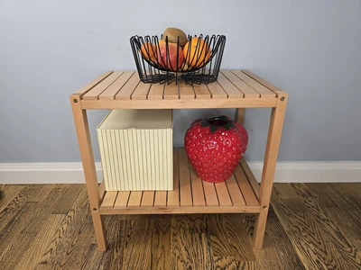 Стелаж (етажерка) 500х520х360 мм WoodDecor з натурального дерева 2 полички покритий лаком