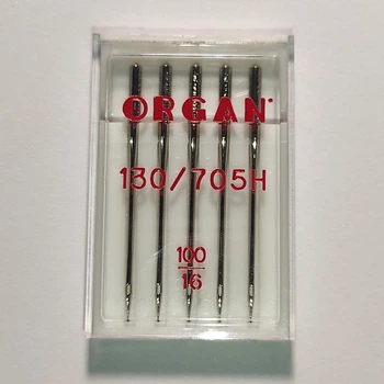 Иглы швейные универсальные ORGAN №100 пластиковый бокс 5 штук для бытовых швейных машин (6528)