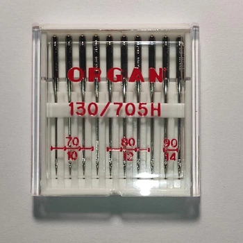 Иглы швейные универсальные ORGAN №70/80/90 пластиковый бокс 10 штук для бытовых швейных машин (6985)