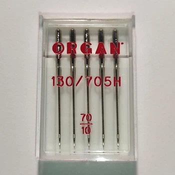 Иглы швейные универсальные ORGAN №70 пластиковый бокс 5 штук для бытовых швейных машин (6511)
