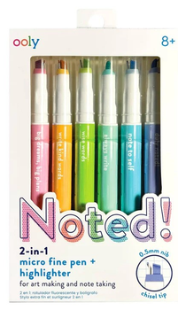 Набір файлайнерів Ooly Noted 2-in-1 Micro Fine Tip Pens & Highlighters 6 шт (0810104681223)