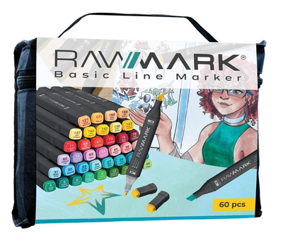 Набір різнокольорових маркерів Rawmark Basic Line 60 шт (5907587835047)