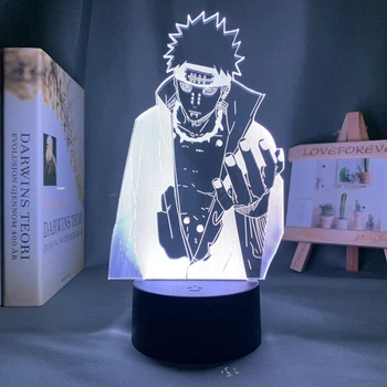 Світильник із 3D-ефектом led-лампа Пейн з Акацуки з аніме Наруто Узумакі нічник з пультом
