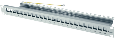 Panel krosowy Telegartner 19" 1U 24 port Cat 6A RAL7035 (4018359307271)