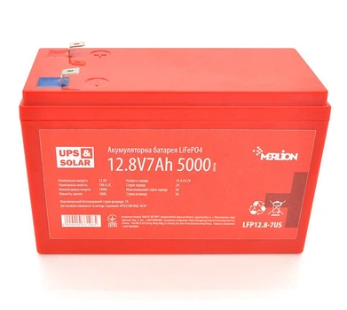 Аккумуляторная батарея LiFePO4 Merlion LFP-12.8-7US 12V 7Ah for UPS (4S2P/BMS-10A), до 5000 циклов