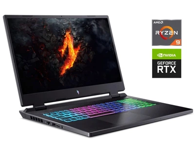 Ігровий ноутбук Б-клас Acer Nitro 17 AN17-41 / 17.3" (2560x1440) IPS / AMD Ryzen 9 7940HS (8 (16) ядер по 4.0 - 5.2 GHz) / 32 GB DDR5 / 1000 GB SSD / nVidia GeForce RTX 4070, 8 GB GDDR6, 128-bit / WebCam б/в