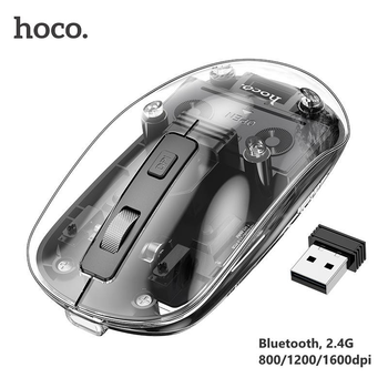 Беспроводная мышь Hoco GM29 Mysterious (Bluetooth, 2.4G, 800/1200/1600dpi, для ПК, ноутбука, планшета) - Черный