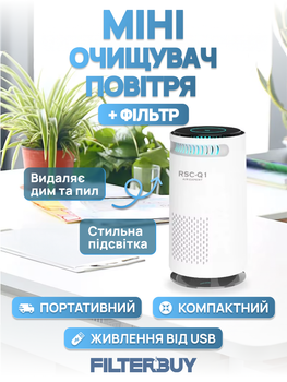 Портативный мини-очиститель воздуха для дома и авто KEIVING