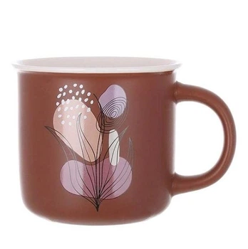 Чашка фарфорова Flora Leaf 370 мл. коричнева 32989