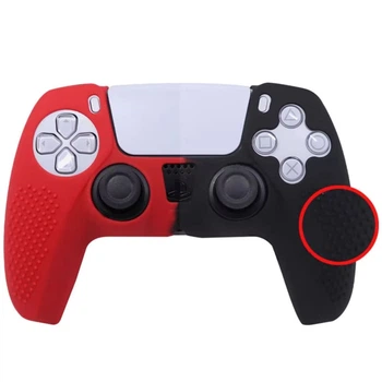 Силіконовий чохол для геймпада PS5 Dualsense (черно - красный)