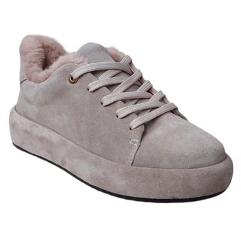 Женские зимние кеды Casual desert (3935_38) серо-коричневая замша